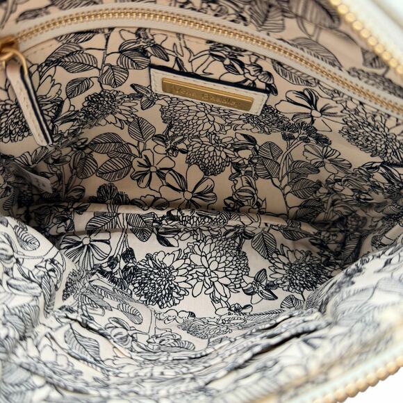 Vera Bradley Cream Pebbled Leather Crossbody Floral Lined Small Bag - Picture 8 of 10